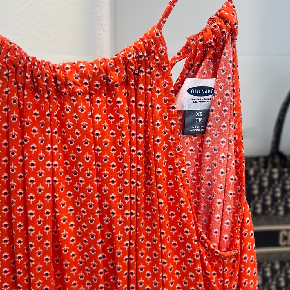 Orange red patterned romper - Picture 2 of 2